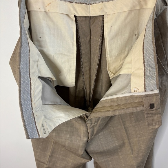 Burberry Tan Windowpane Wool Men's Suit - Picture 11 of 16